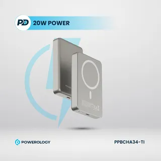 Powerology 15W Magnetic Wirless PD20W Powerbank 10000mAh Gray