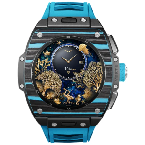 Vertu Grand Watch S1 with Light Blue Strap Black, Blue, Light Blue