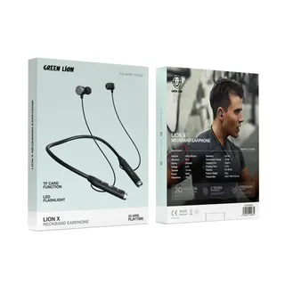 Green Lion X Neckband Earphone Green, Black