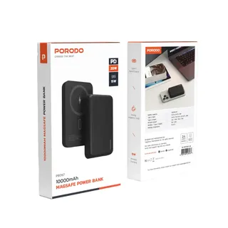 Porodo 15W Wireless Plus PD 20W MagSafe Power Bank 10000mAh Black
