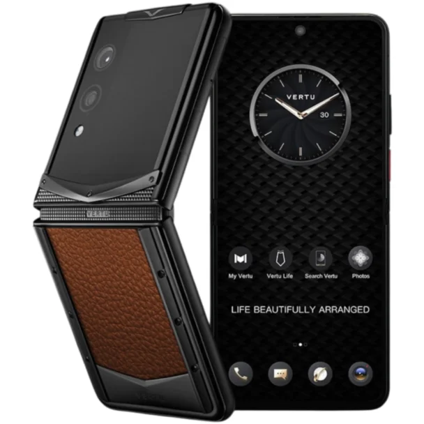 Vertu Quantum Flip Calfskin 1TB Caramel Brown