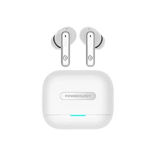 Powerology 6 Mic Hybrid ANC ENC True Wireless Buds White
