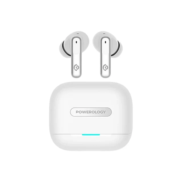 Powerology 6 Mic Hybrid ANC ENC True Wireless Buds White