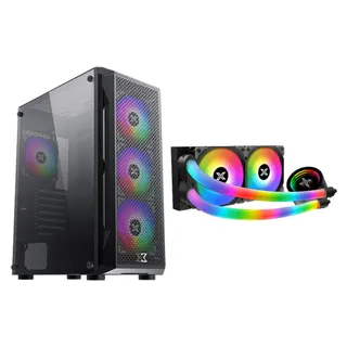 Xigmatek Kombo – Gaming X Case Plus 240 CPU Liquid Cooler Neon Aqua