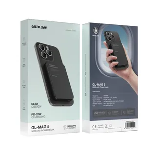 Green Lion Delicate MagSafe 5000 mAh Power Bank Black