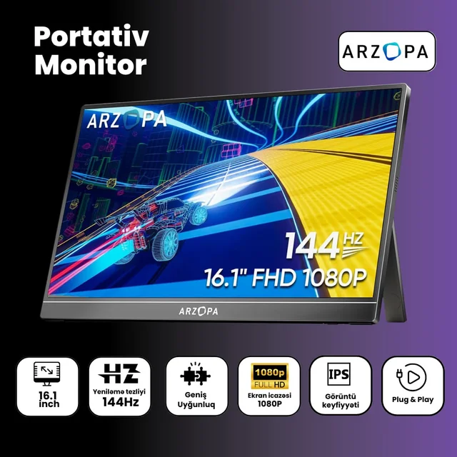 Arzopa Laptop Monitor 144 Hz 1080P FHD