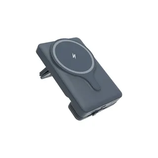 Powerology Car Mount Power Bank With Magnetic Wireless Charger 5000mAh Gray (PPBCHA32GY)