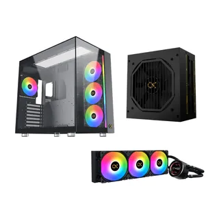 Xigmatek AQUA Ultra Case Plus FROZR-O II 360 Liquid Cooler Plus Fury 850W Psu Gold