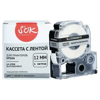 Epson LK-4TBW Black/Transparent
