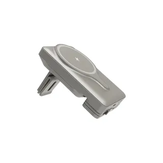 Powerology Car Mount Power Bank With Magnetic Wirelss Charger - PPBCHA32TI Titanium